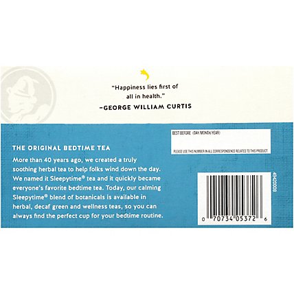 Celestial Seasonings Sleepytime Herbal Tea Bags Caffeine Free Extra 20 Count - 1.2 Oz - Image 4