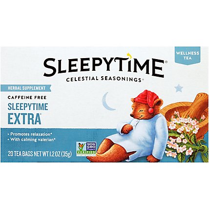 Celestial Seasonings Sleepytime Herbal Tea Bags Caffeine Free Extra 20 Count - 1.2 Oz - Image 2