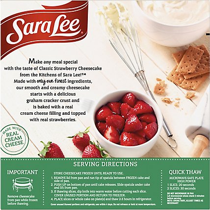 Sara Lee Cheesecake Original Cream Smooth & Creamy Strawberry - 19 Oz - Image 6