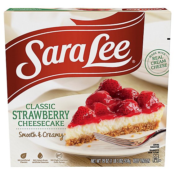 Sara Lee Cheesecake Original Cream Smooth & Creamy Strawberry - 19 Oz