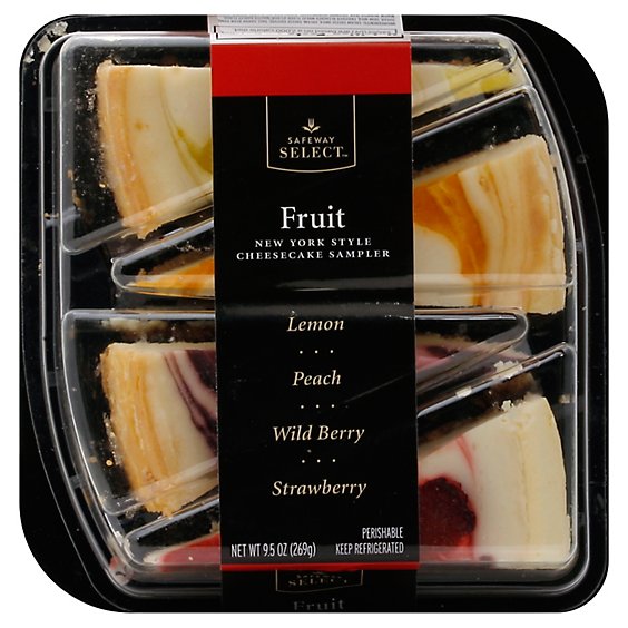 Cake Cheesecake Sampler Fruit New York Style 4 Count - Each