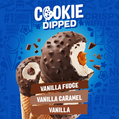 Nestle Drumstick Cookie Dipped Vanilla Fudge Vanilla Caramel Cones Variety Pack - 8 Count - Image 3