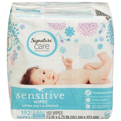 Signature Select/Care Wipes Sensitive Ultra Soft & String Fragrance Free 3 Packs - 3-64 Count - Image 4