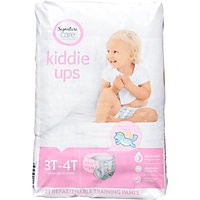Signature Care Kiddie Ups Girl Training Pants 3T 4T - 23 Count - Image 2