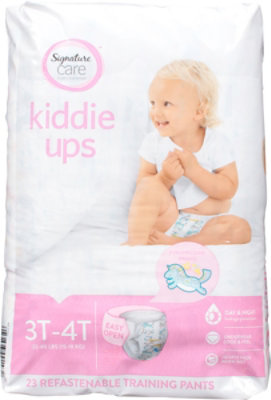 Signature Select/Care Kiddie Ups Girl Training Pants 3T 4T - 23 Count - Image 2