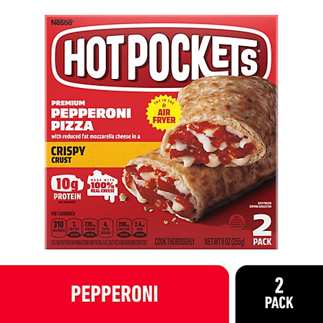 Hot Pockets Sandwiches Crispy Buttery Crust Pepperoni Pizza 2 Count - 9 Oz