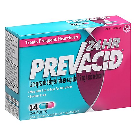 Prevacid Acid Reducer Capsules 24 Hour Lansoprazole Delayed-Release 15 mg - 14 Count