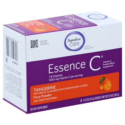 Signature Care Essence C 7 B Vitamins C Vitamin C 1000 mg Tangerine Fizzy Powder - 30 Count