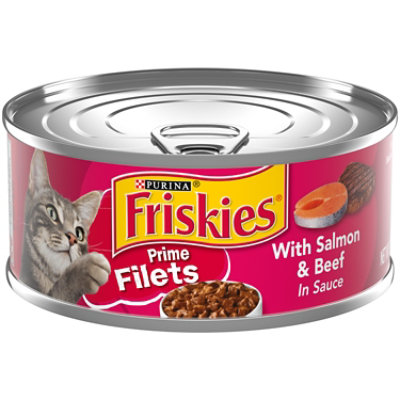 Friskies Cat Food Prime Filets With Salmon & Beef In Sauce Can - 5.5 Oz