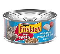 Friskies Cat Food Prime Filets With Ocean Whitefish & Tuna In Sauce Can - 5.5 Oz