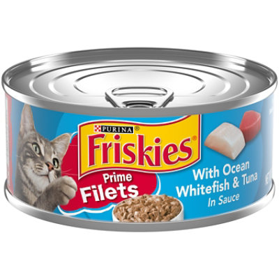 Friskies Cat Food Prime Filets With Ocean Whitefish & Tuna In Sauce Can - 5.5 Oz