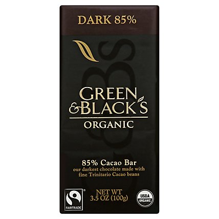 Green & Blacks Organic Cacao Bar 85% Dark - 3.5 Oz - Image 1
