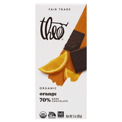 Theo Chocolate Organic 70% Dark Chocolate Orange - 3 Oz - Image 3