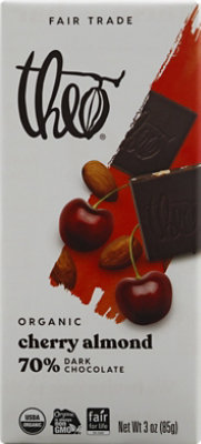 Theo Chocolate Organic 70% Dark Chocolate Cherry Almond - 3 Oz - Image 2