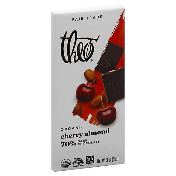 Theo Chocolate Organic 70% Dark Chocolate Cherry Almond - 3 Oz
