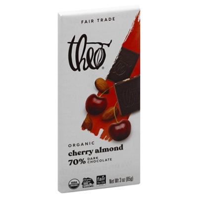 Theo Chocolate Organic 70% Dark Chocolate Cherry Almond - 3 Oz - Image 1