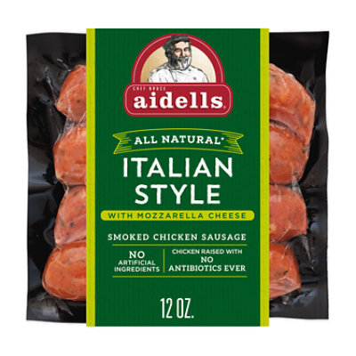 Aidells Smoked Chicken Sausage Links Italian Style with Mozzarella Cheese 4 Count - 12 Oz - Image 2