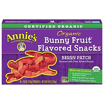 Annies Homegrown Fruit Snacks Organic Bunny Berry Patch - 5-0.8 Oz - Image 2