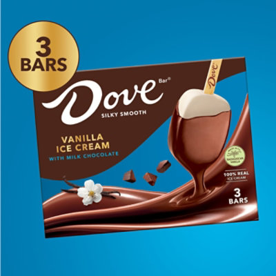DOVE Vanilla Ice Cream Bars Coated With Milk Chocolate Dessert - 3-8.67 Oz - Image 3