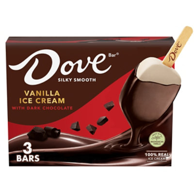 Dove Vanilla Ice Cream Bars With Dark Chocolate - 3 Count