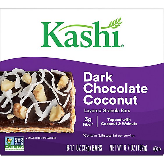 Kashi Layered Granola Bars Dark Chocolate Coconut 6 Count - 6.7 Oz