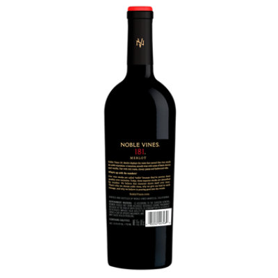 Noble Vines 181 Merlot Lodi California Red Wine - 750 Ml - Image 4
