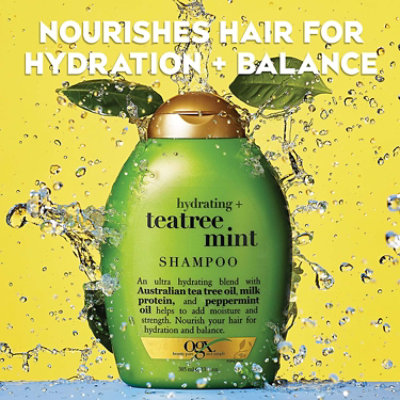 OGX Hydrating + Teatree Mint Shampoo - 13 Fl. Oz. - Image 4