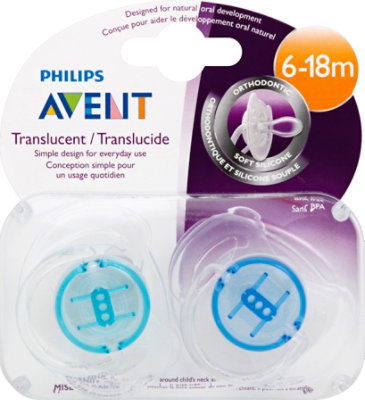 Avent Pacifier Orthodontic Silicone 6-18 Months - 2 Package - Image 2