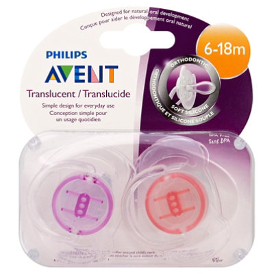 Avent Pacifier Orthodontic Silicone 6-18 Months - 2 Package