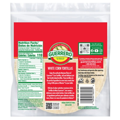 Guerrero Tortillas Corn White Maiz Blanco Bag 18 Count - 16 Oz - Image 2