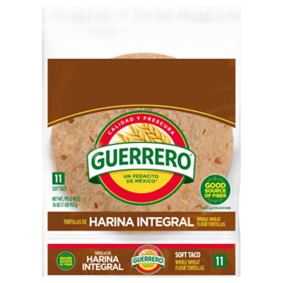 Guerrero Whole Wheat Flour Tortillas Soft Taco Size - 11 Count - Image 1