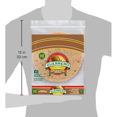 Guerrero Tortillas Flour Soft Taco Whole Wheat De Harina Integral Bag 11 Count - 16 Oz - Image 5