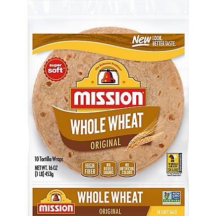 Mission Tortillas Flour Whole Wheat Soft Taco Bag 10 Count - 16 Oz - Image 2