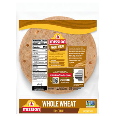 Mission Super Soft Whole Wheat Flour Tortillas Soft Taco Size - 10 Count - Image 2