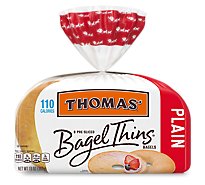 Thomas Bagel Thins Plain 8 Count - 13 Oz