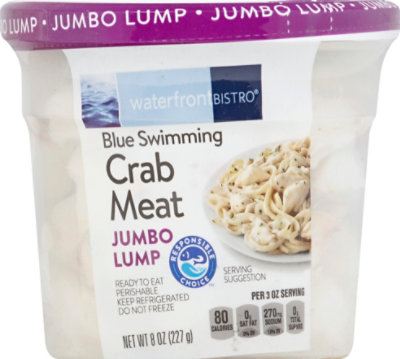 waterfront BISTRO Crab Meat Jumbo Lump Wild Caught Ready To Eat - 8 Oz - Image 2