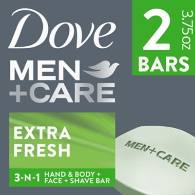 Dove Men+Care Body + Face Bar Extra Fresh - 2-4 Oz