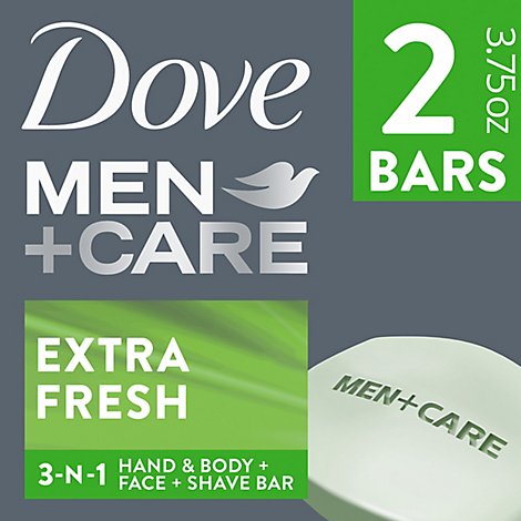 Dove Men+Care Body + Face Bar Extra Fresh - 2-4 Oz