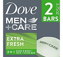 Dove Men+Care Body + Face Bar Extra Fresh - 2-4 Oz