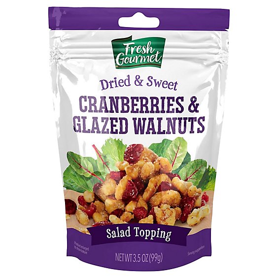 Fresh Gourmet Cranberries & Glazed Walnuts - 3.5 Oz