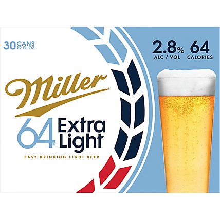 Miller64 Light Beer Lager 2.8% ABV Cans - 30-12 Fl. Oz. - Image 4