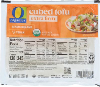 O Organics Tofu Extra Firm Cubed - 8 Oz - Image 1