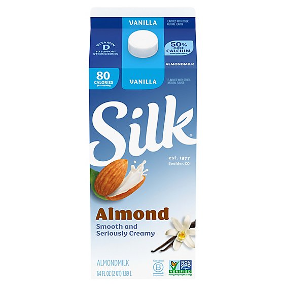 Silk Vanilla Almond Milk - 0.5 Gallon
