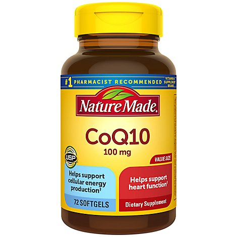 Nature Made CoQ10 100 mg Liquid Softgels Naturally Orange - 72 Count