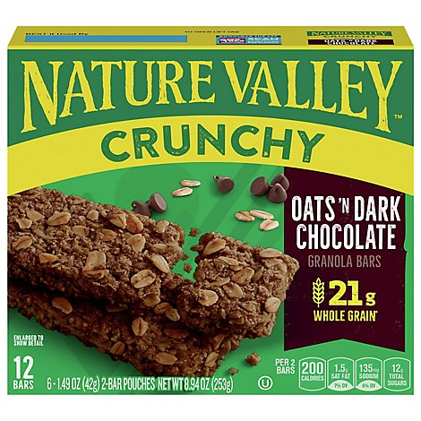 Nature Valley Granola Bars Crunchy Oats n Dark Chocolate - 6-1.49 Oz