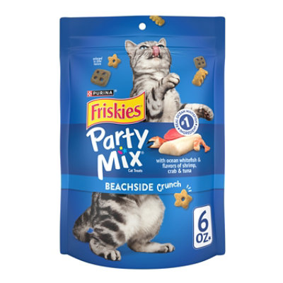 Purina Friskies Party Mix Ocean Whitefish And Flavors Of Shrimp Cat Treats - 6 Oz