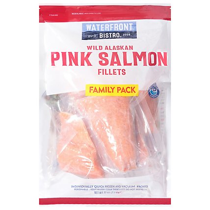 waterfront BISTRO Salmon Fillets Wild Alaskan Pink Boneless & Skin On - 32 Oz - Image 2