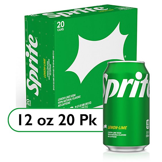 Sprite Soda Pop Lemon Lime Pack In Cans - 20-12 Fl. Oz.