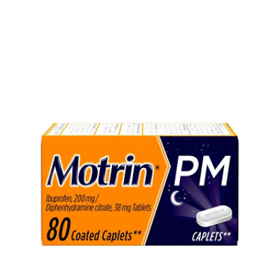 Motrin Ib PM Caplet - 80 Count - Image 1