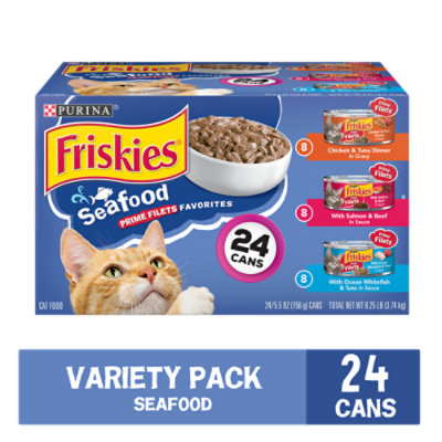 Friskies Cat Food Prime Filets Seafood Favorites Box - 24-5.5 Oz
